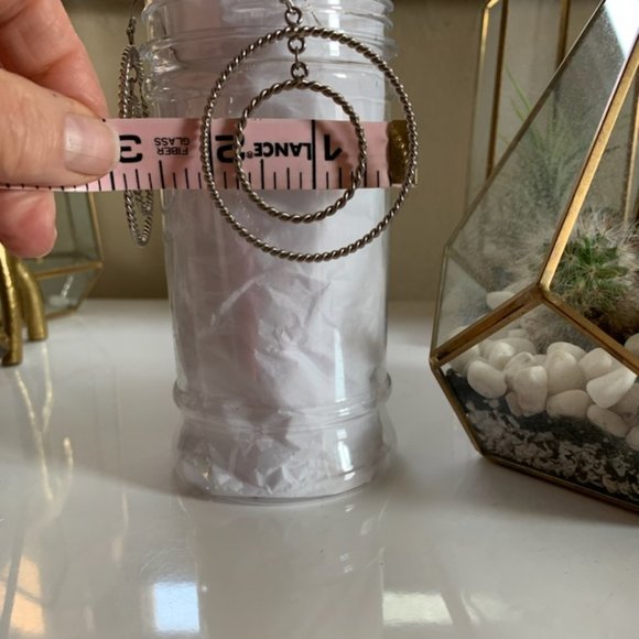 Dangling Circle Earrings Silver tone - Picture 4 of 4